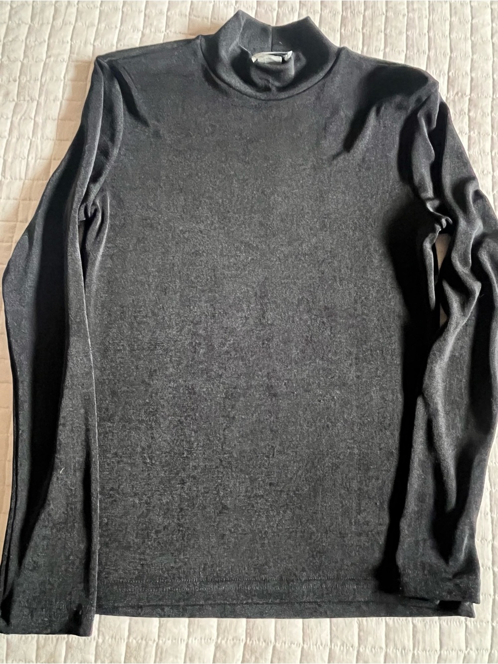 Vintage Jeffrey and Me Women's turtle neck Black Shiny Long Sleeve Top